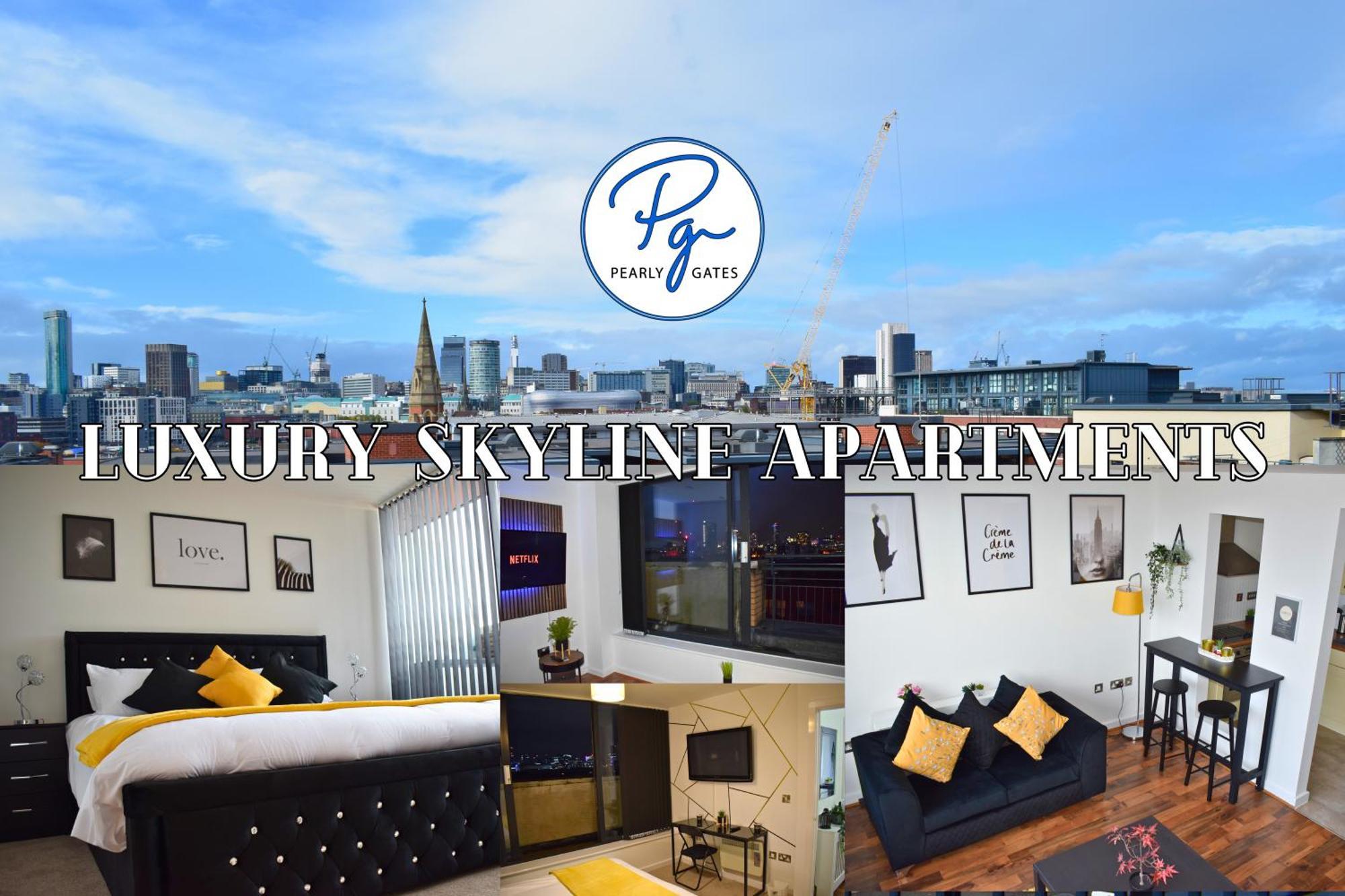 Penthouse - Amazing Skyline Views - Balcony - Free Extra 2 - Free Parking - Utilita Arena - Bullring Shopping - New St Station- Super King Size Bed Бирмингем